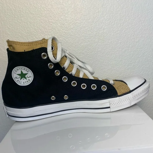 EUC Converse Chuck Taylor All Star High Tops Black and Tan Size M11, W13 - Picture 3 of 10